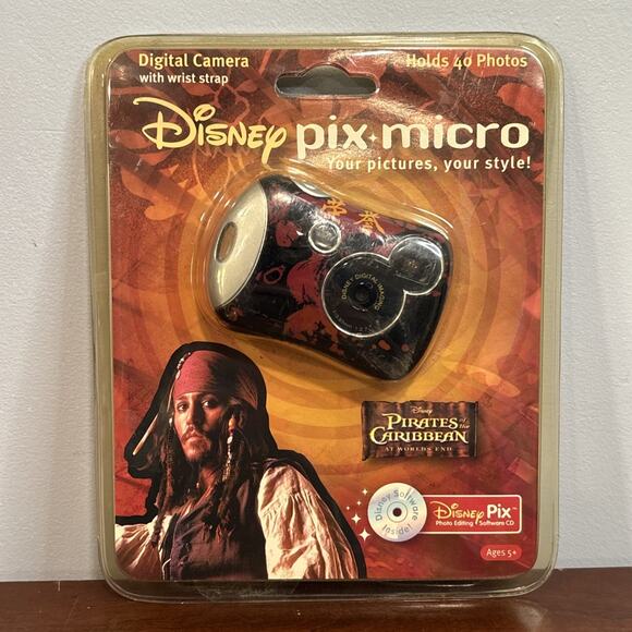 Pirates Of The Caribbean DISNEY PIX Micro Digital Camera Johnny Depp - Picture 1 of 7